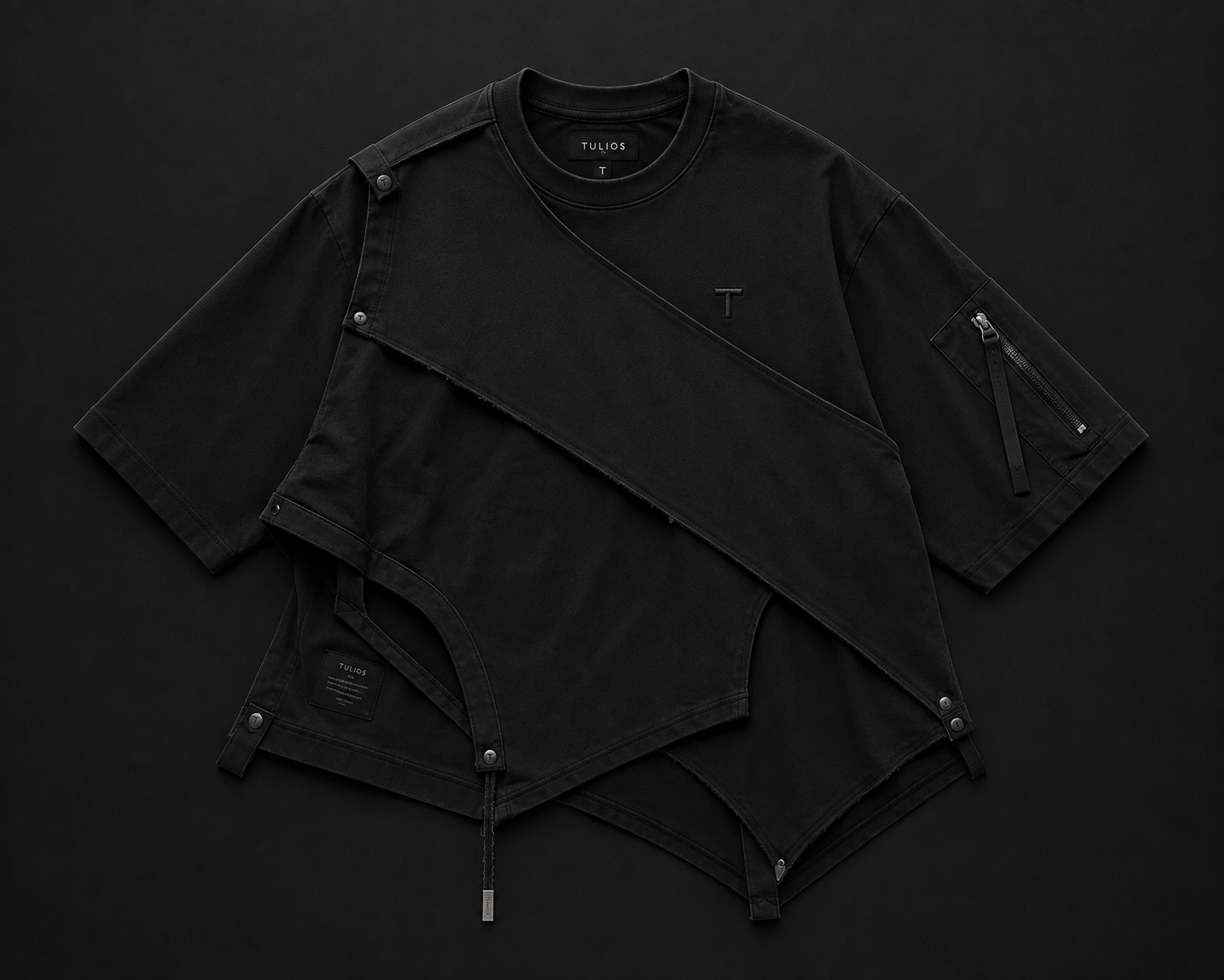 Tulios VEIL™ Signature Tee – Obsidian Black