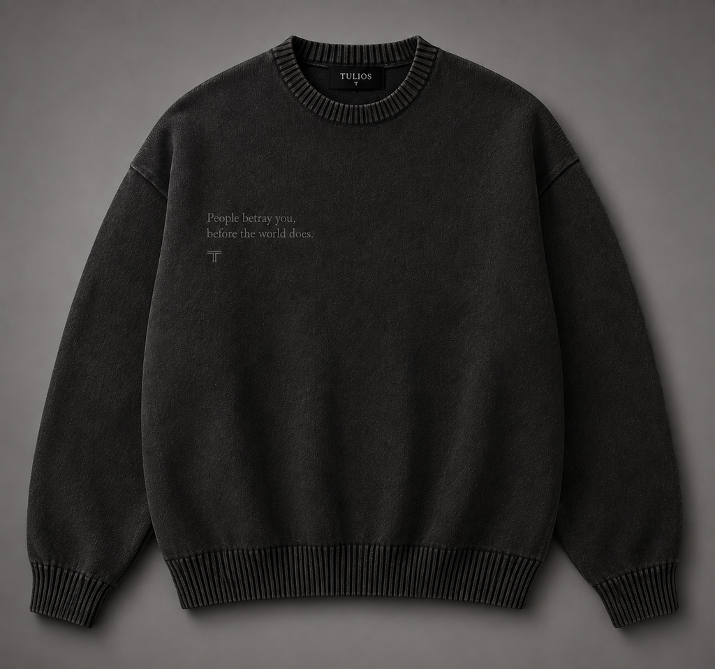 Tulios Fractured Truth™ Heavyweight Sweater – Washed Obsidian