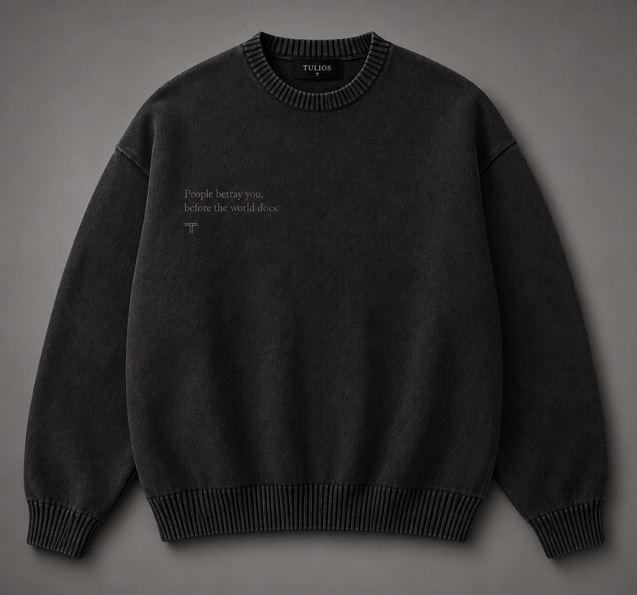 Tulios Fractured Truth™ Heavyweight Sweater – Washed Obsidian