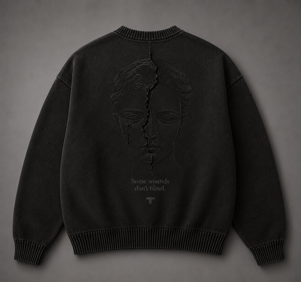 Tulios Fractured Truth™ Heavyweight Sweater – Washed Obsidian