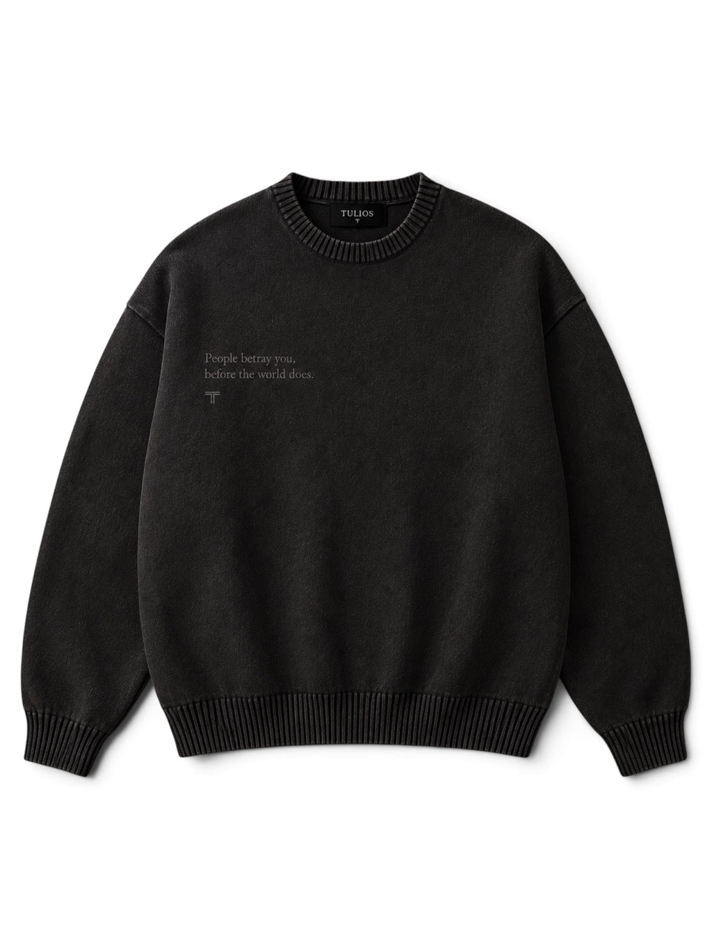 Tulios Fractured Truth™ Heavyweight Sweater – Washed Obsidian